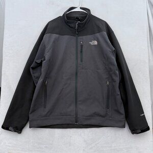 The North Face TNF Apex Jacket Mens XL Gray Full Zip Softshell Windproof